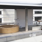 Détail du 1er étage, espace de travail en forme circulaire